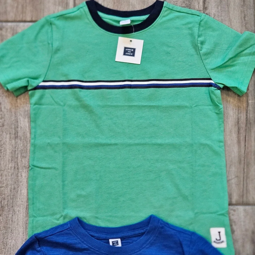 Janie and Jack Clothing Lot of 5 Kids Size 7 Green Blue Yellow NEW Sporty Preppy